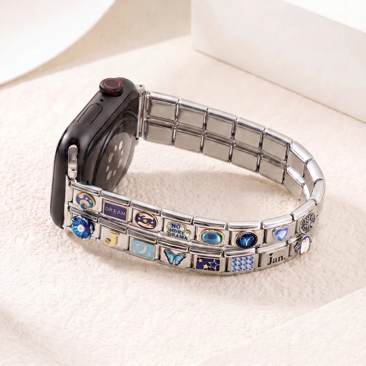 Double_Strap_Apple_Watch_Band_Bracelet_silver_with_custom_image_charms