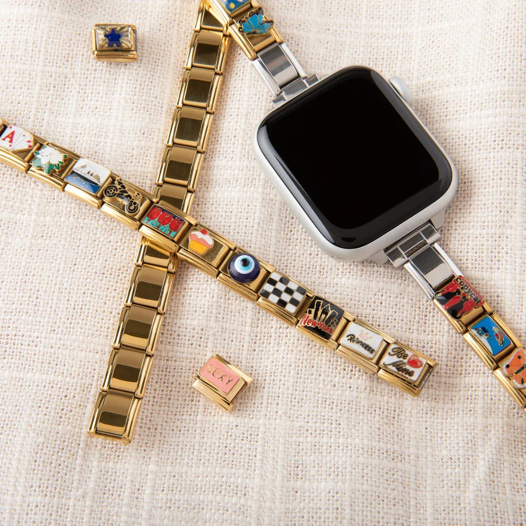 Single strap apple watch band gold in color by my italian charms