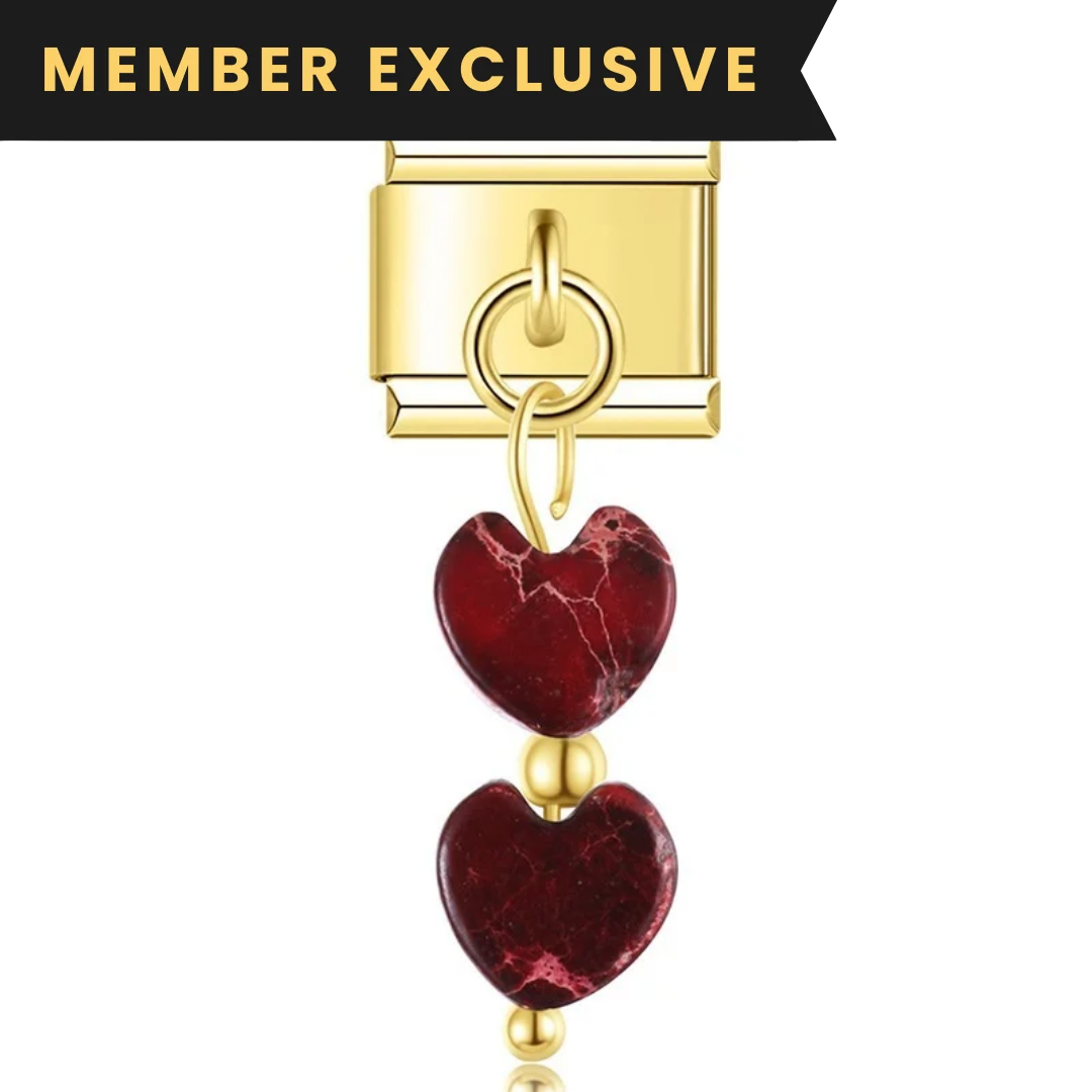 Double Ruby Heart Stone