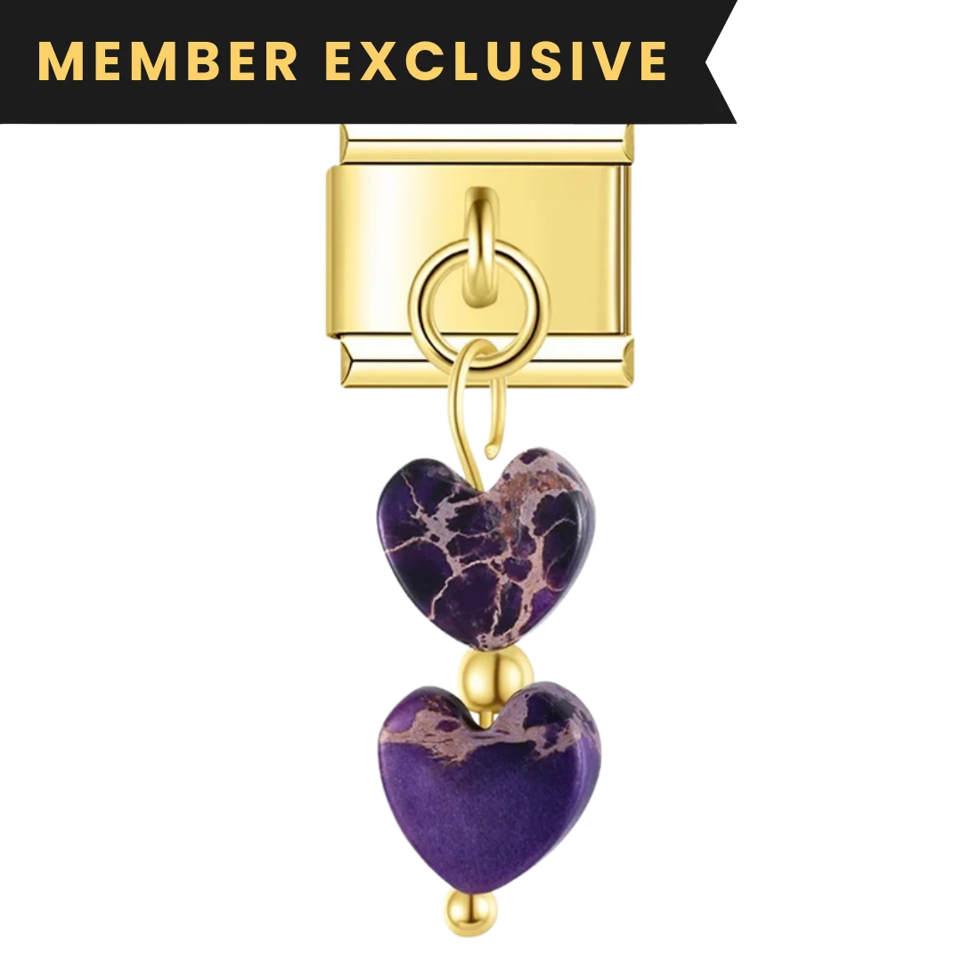 Double Violet Heart Stone