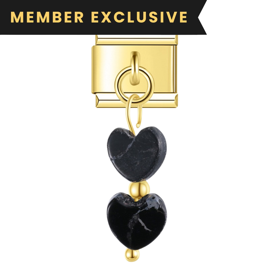 Double Black Heart Stone
